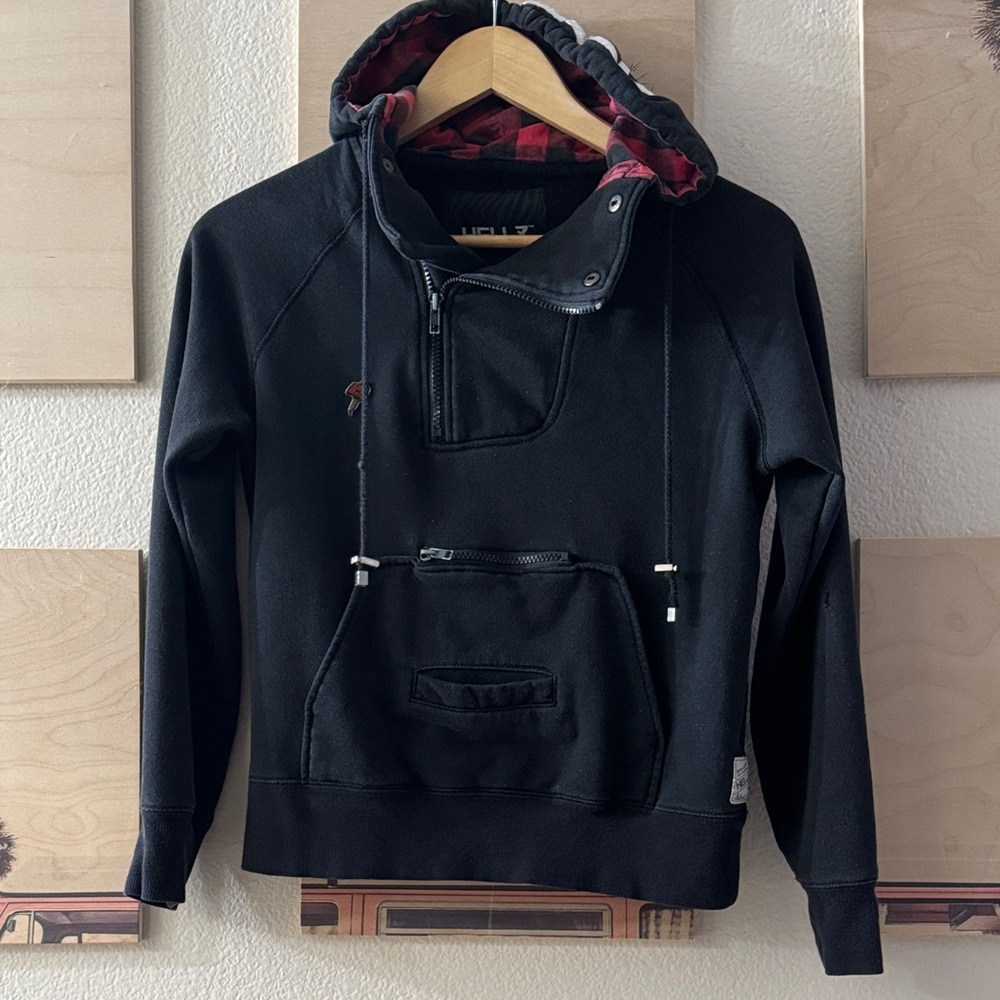 Hellz Bellz - Hooded Sweatshirt with Red Plaid Lining